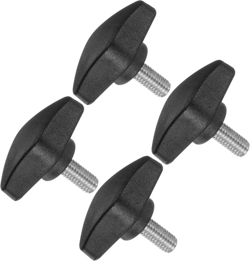 CoCud Tee Wing Knobs Thumb Screw, M6 x 14mm Male Thread, Plastic T Thumb Clamping Screw Threaded Stud Hand Knobs Grip, (Applications: for Machinery Lathes), 4-Pieces - Image 1